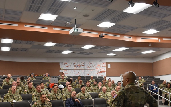 Brigadier General Mollfulleda briefing audience at R2PC