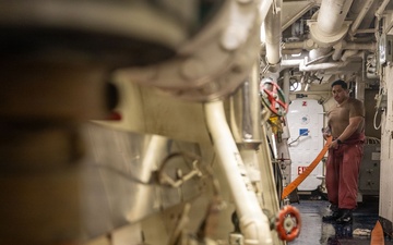 Milius repairs firemain