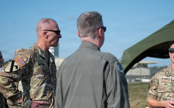 The Kentucky Air National Guard's Contingency Response Group gives National Guard leadership a demonstraion of its air defense system