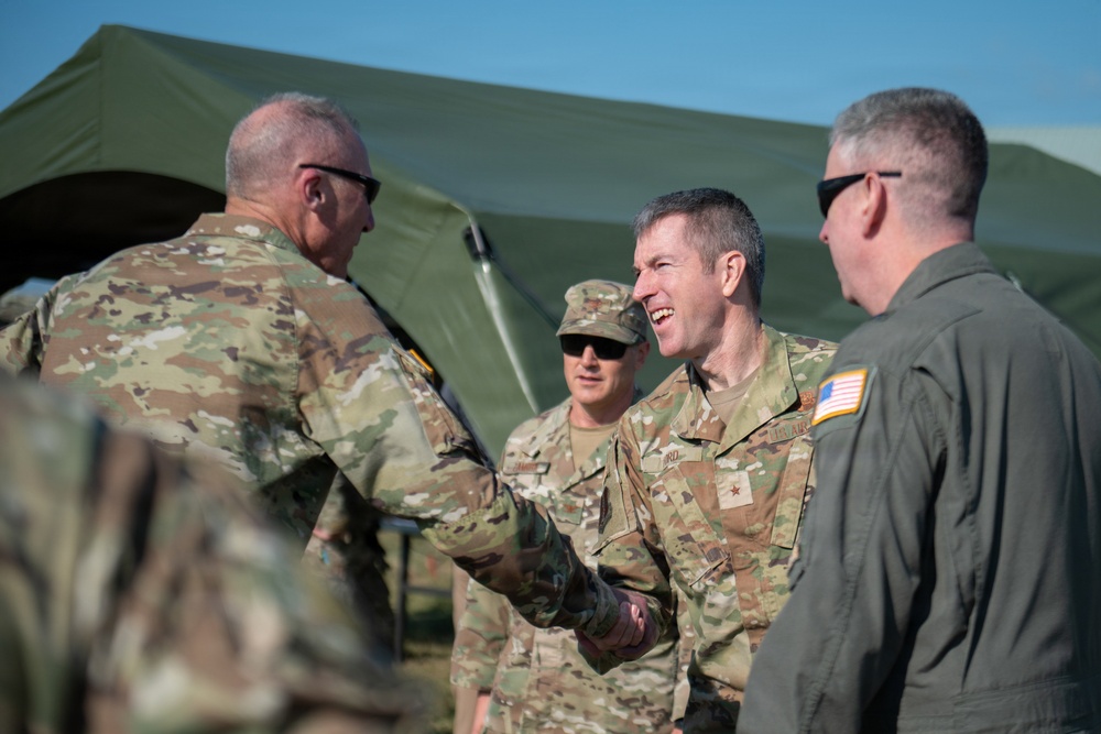 The Kentucky Air National Guard's Contingency Response Group gives National Guard leadership a demonstraion of its air defense system
