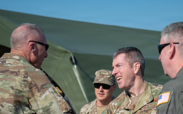 The Kentucky Air National Guard's Contingency Response Group gives National Guard leadership a demonstraion of its air defense system