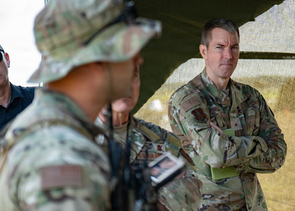 The Kentucky Air National Guard's Contingency Response Group gives National Guard leadership a demonstraion of its air defense system
