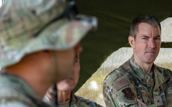 The Kentucky Air National Guard's Contingency Response Group gives National Guard leadership a demonstraion of its air defense system