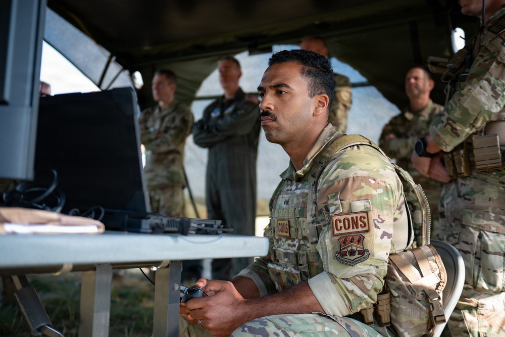 The Kentucky Air National Guard's Contingency Response Group gives National Guard leadership a demonstraion of its air defense system