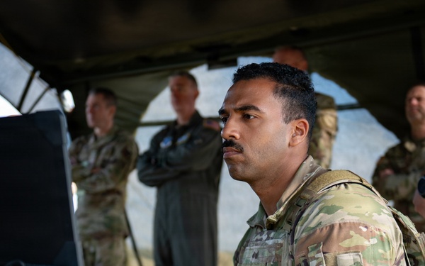 The Kentucky Air National Guard's Contingency Response Group gives National Guard leadership a demonstraion of its air defense system