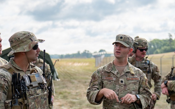 The Kentucky Air National Guard's Contingency Response Group gives National Guard leadership a demonstraion of its air defense system