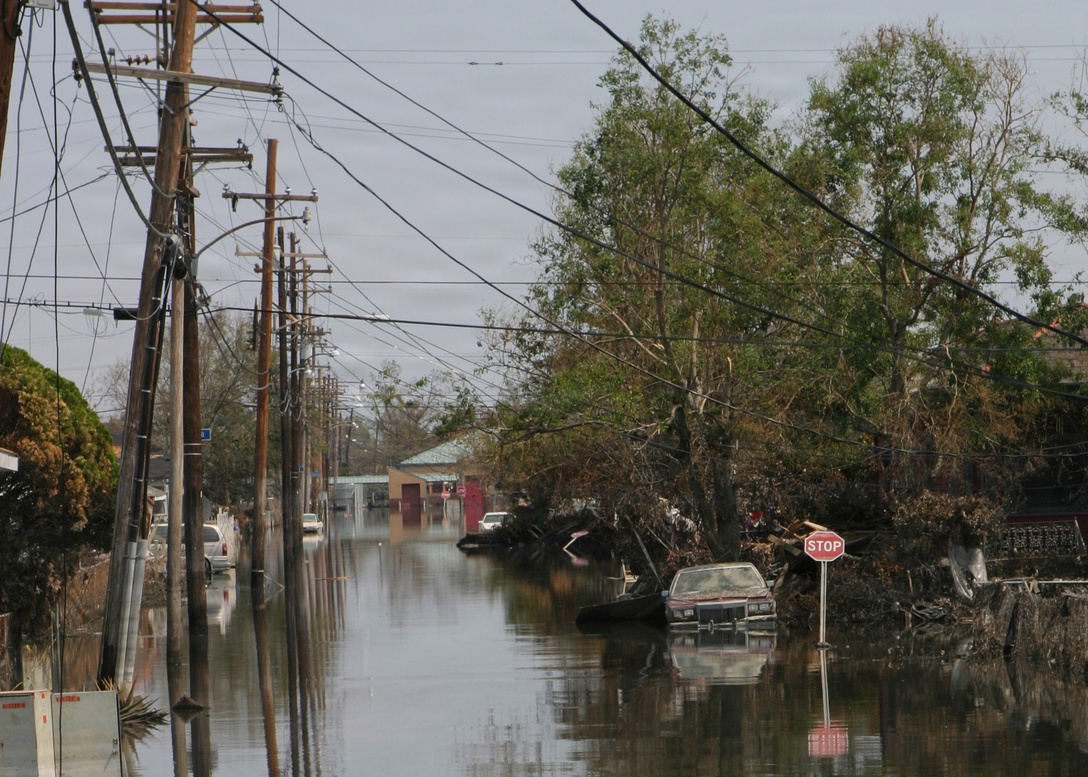 NEW ORLEANS (Sep. 9, 2005) - The flooding caused by Hurricane Katrina a left many areas under more than ten feet of water. As the waters slowly receded, Marines of Special Purpose Marine Air Ground Task Force Katrina continued to look for survivors.