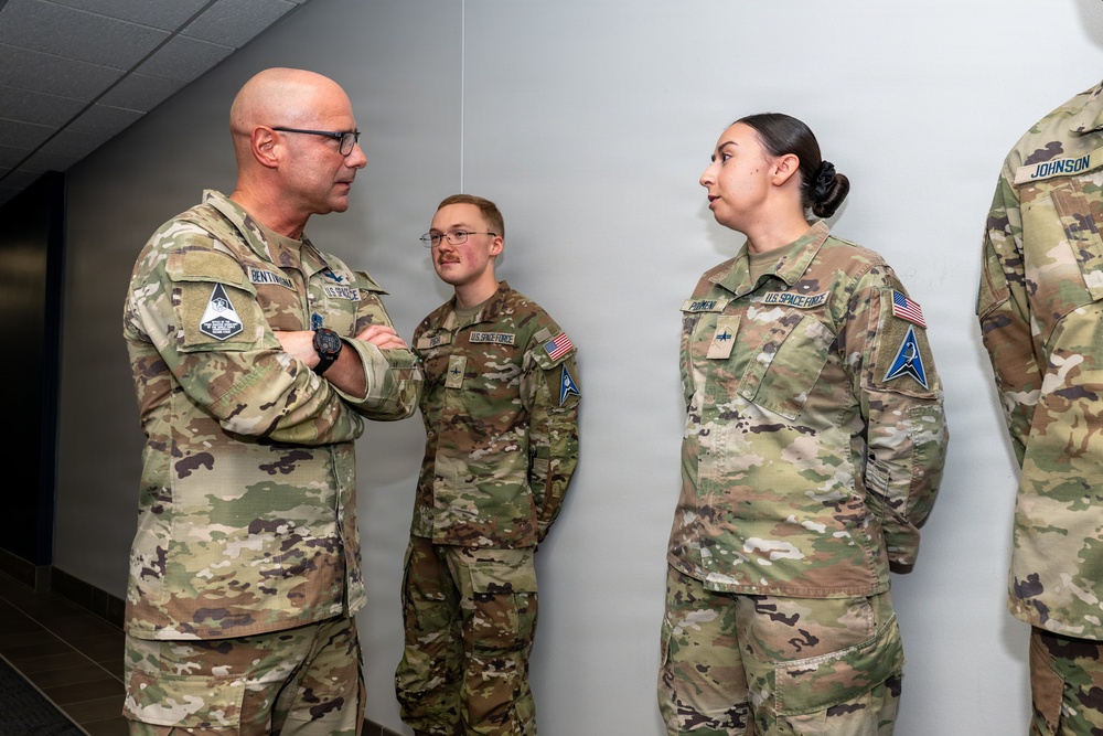Chief Master Sgt. Of the Space Force John Bentivegna Visit to Schriever