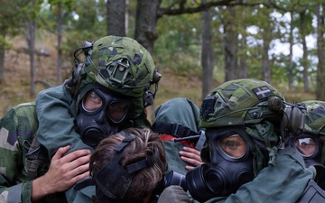 U.S. Marines, Sailors, and Swedish Forces conduct combined CBRN and medical response training during Archipelago Endeavor 26