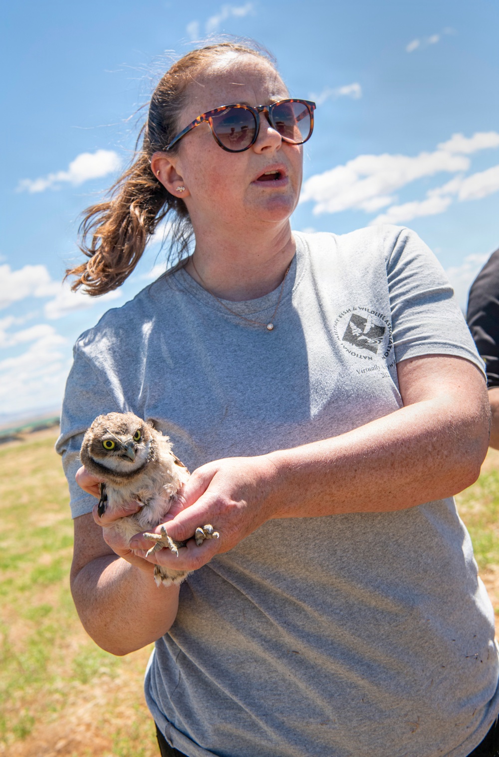 Oregon National Guard Soldiers and civilian employees learn about Eastern Oregon’s Borrowing Owls