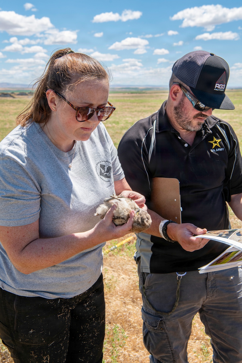 Oregon National Guard Soldiers and civilian employees learn about Eastern Oregon’s Borrowing Owls