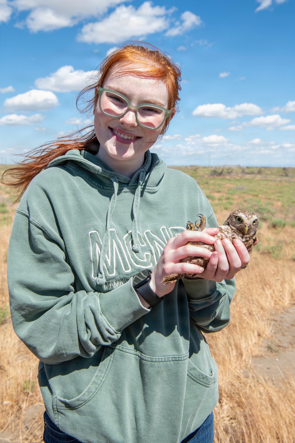 Oregon National Guard Soldiers and civilian employees learn about Eastern Oregon’s Borrowing Owls
