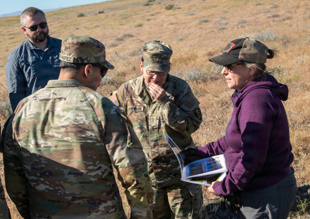 Oregon National Guard Soldiers and civilian employees learn about Eastern Oregon’s Borrowing Owls