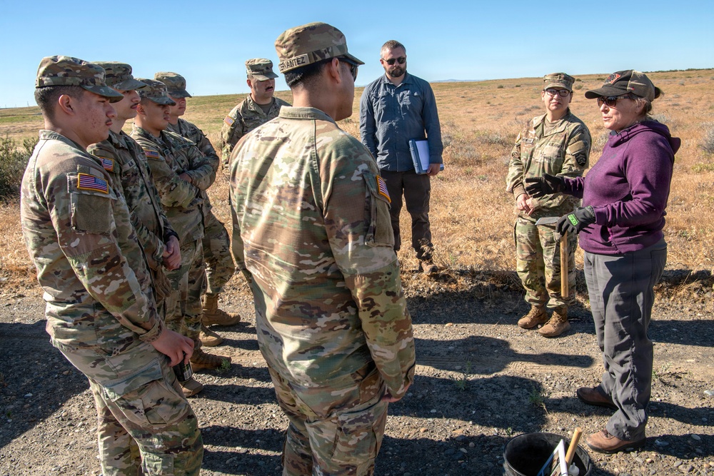 Oregon National Guard Soldiers and civilian employees learn about Eastern Oregon’s Borrowing Owls