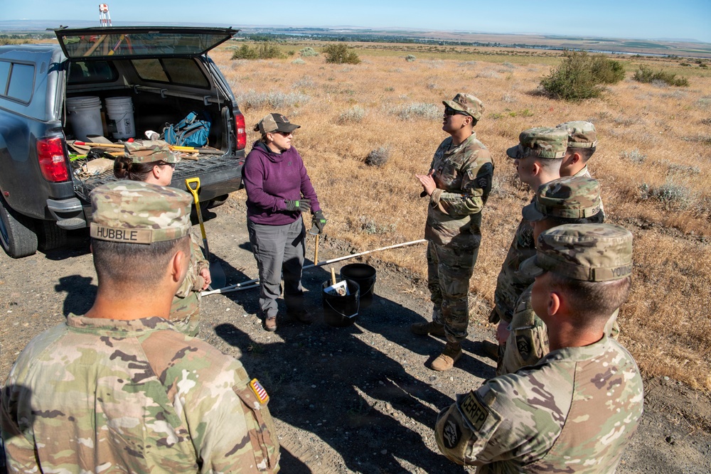 Oregon National Guard Soldiers and civilian employees learn about Eastern Oregon’s Borrowing Owls