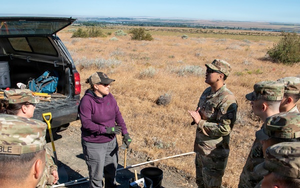 Oregon National Guard Soldiers and civilian employees learn about Eastern Oregon’s Borrowing Owls