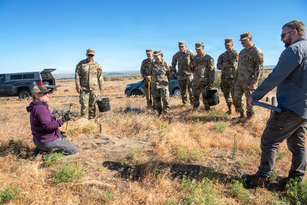 Oregon National Guard Soldiers and civilian employees learn about Eastern Oregon’s Borrowing Owls