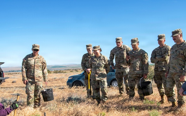 Oregon National Guard Soldiers and civilian employees learn about Eastern Oregon’s Borrowing Owls