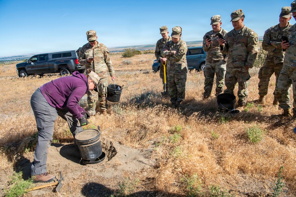 Oregon National Guard Soldiers and civilian employees learn about Eastern Oregon’s Borrowing Owls