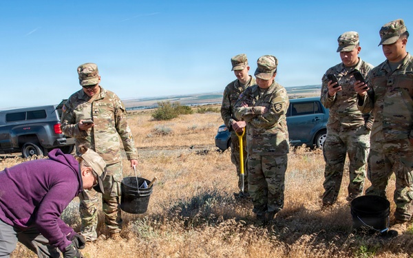 Oregon National Guard Soldiers and civilian employees learn about Eastern Oregon’s Borrowing Owls