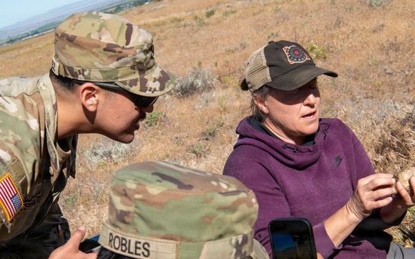 Oregon National Guard Soldiers and civilian employees learn about Eastern Oregon’s Borrowing Owls