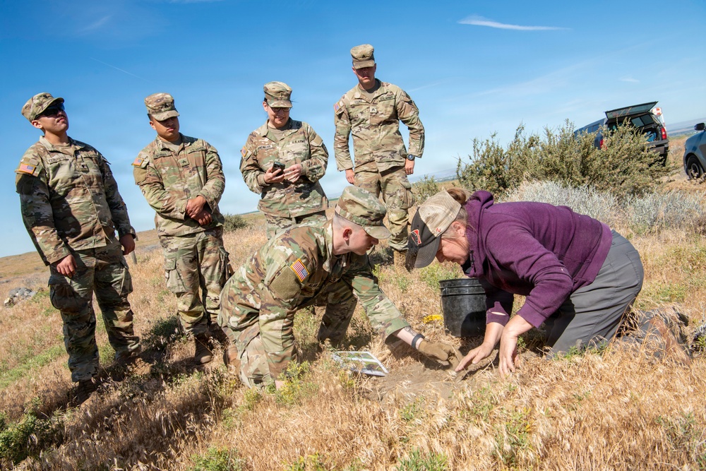 Oregon National Guard Soldiers and civilian employees learn about Eastern Oregon’s Borrowing Owls