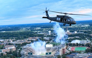 Michigan Army National Guard UH-60 Black Hawks Fly Over Spartan Stadium
