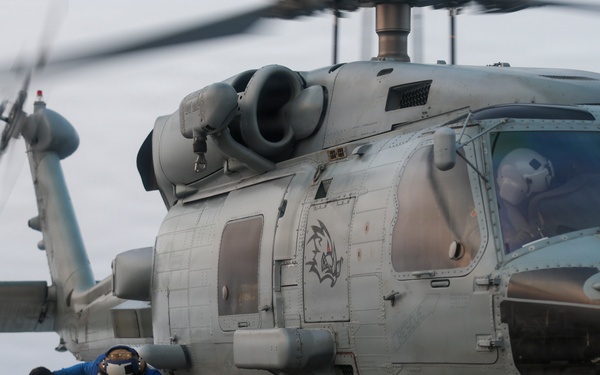 USS Oscar Austin conducts flight operations