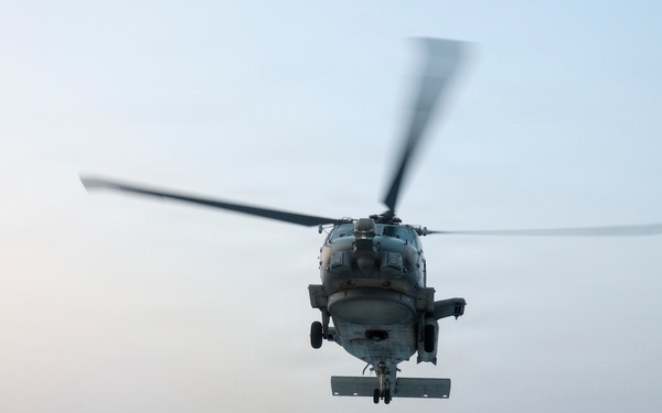 USS Oscar Austin conducts flight operations