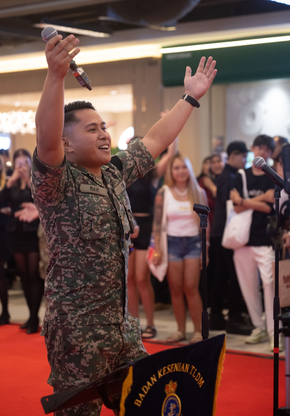 Pacific Partnership Band and Malaysian Armed Forces Band holds concert at Imago Shopping Mall in Kota Kinabalu, Malaysia
