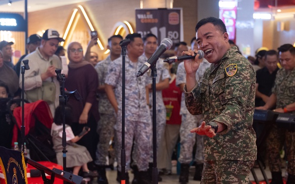 Pacific Partnership Band and Malaysian Armed Forces Band holds concert at Imago Shopping Mall in Kota Kinabalu, Malaysia