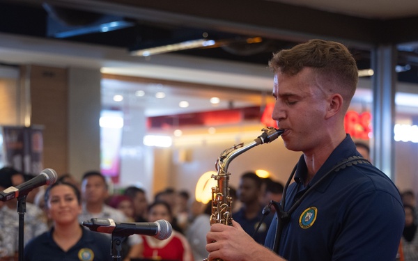 Pacific Partnership Band and Malaysian Armed Forces Band holds concert at Imago Shopping Mall in Kota Kinabalu, Malaysia