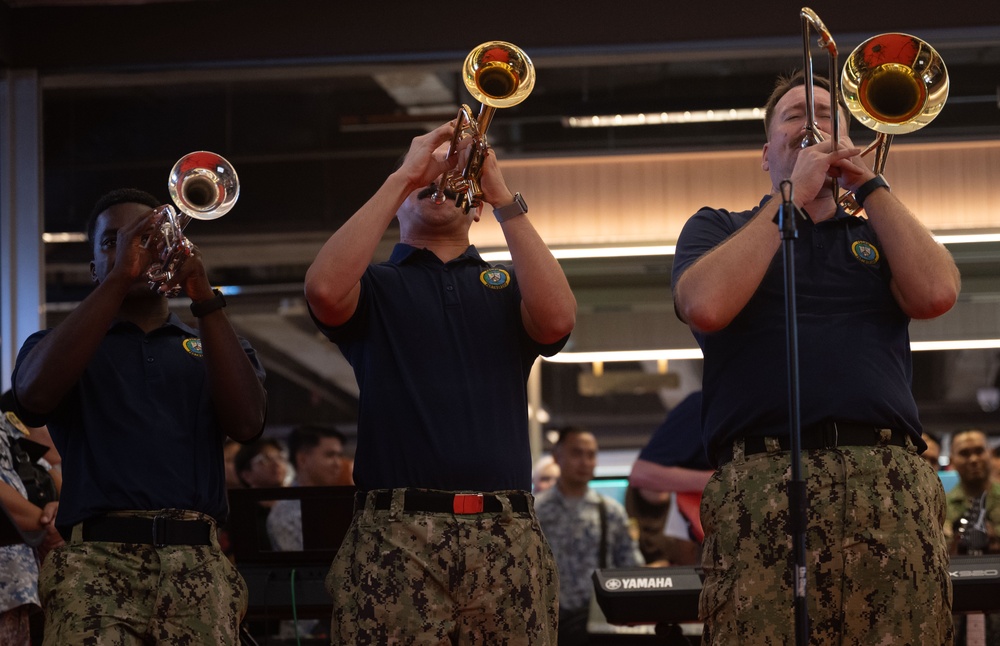 Pacific Partnership Band and Malaysian Armed Forces Band holds concert at Imago Shopping Mall in Kota Kinabalu, Malaysia