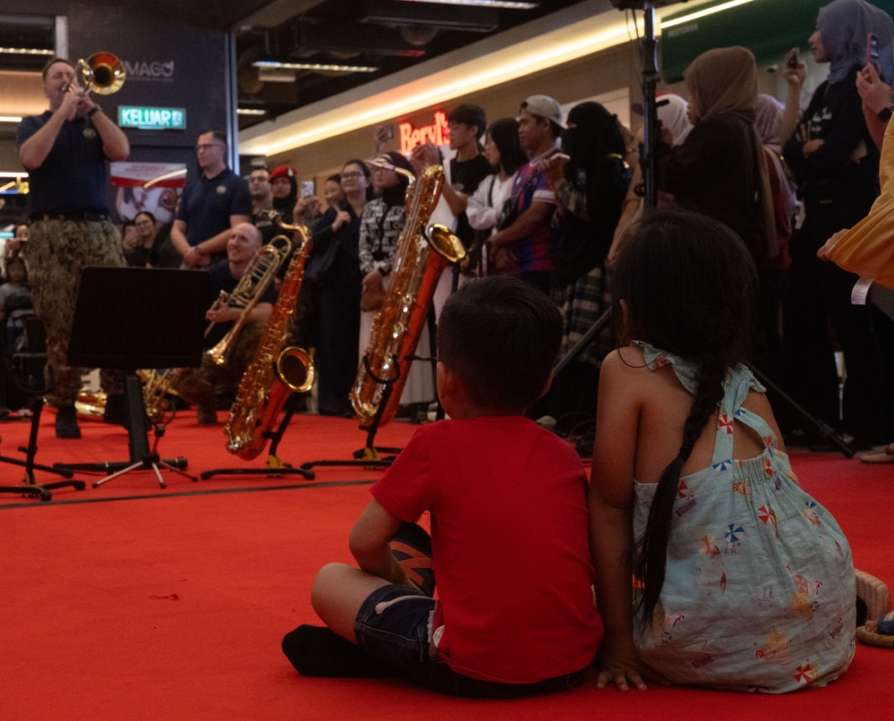 Pacific Partnership Band and Malaysian Armed Forces Band holds concert at Imago Shopping Mall in Kota Kinabalu, Malaysia