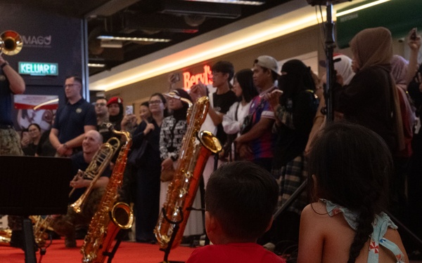 Pacific Partnership Band and Malaysian Armed Forces Band holds concert at Imago Shopping Mall in Kota Kinabalu, Malaysia