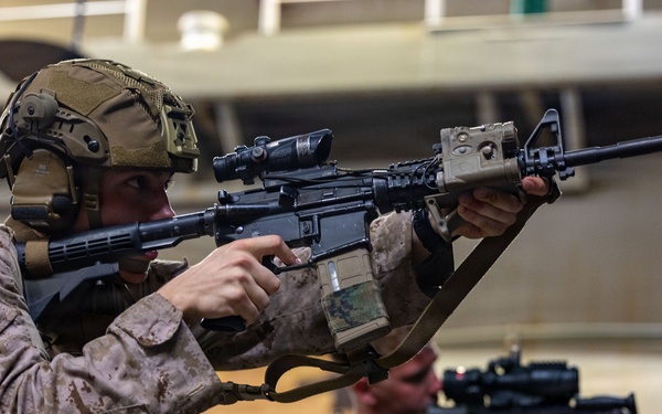 U.S. Marines Conduct Weapons Familiarization Drills Aboard USS Boxer