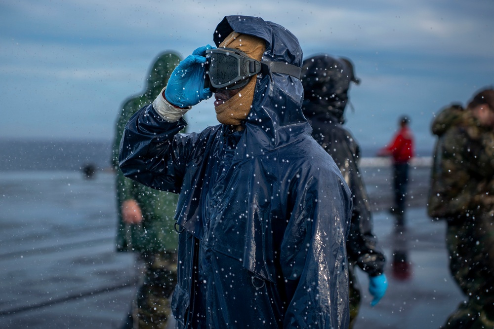 USS Theodore Roosevelt Countermeasure Washdown