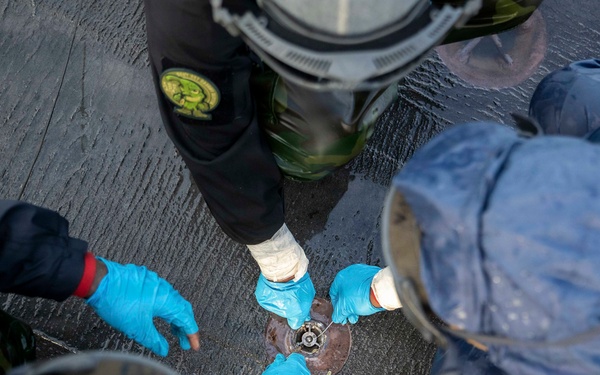 USS Theodore Roosevelt Countermeasure Washdown