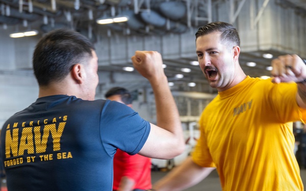 USS Theodore Roosevelt conducts a security reaction force course