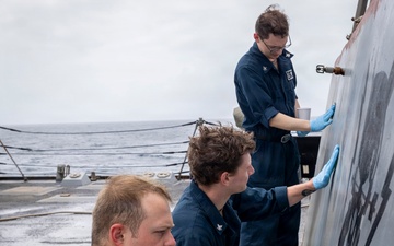 Delbert D. Black Sailors Conduct Preventative Maintenance