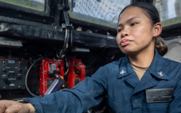 Delbert D. Black Sailors Conduct Maintenance