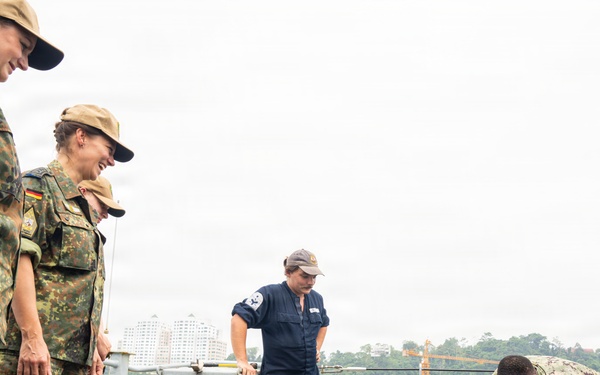 Pacific Partnership 2026 tours the British Royal Navy Batch 2 River-class offshore patrol vessel HMS Tamar (P233) in Kota Kinabalu, Malaysia