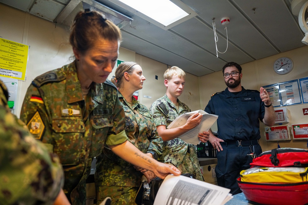 Pacific Partnership 2026 tours the British Royal Navy Batch 2 River-class offshore patrol vessel HMS Tamar (P233) in Kota Kinabalu, Malaysia
