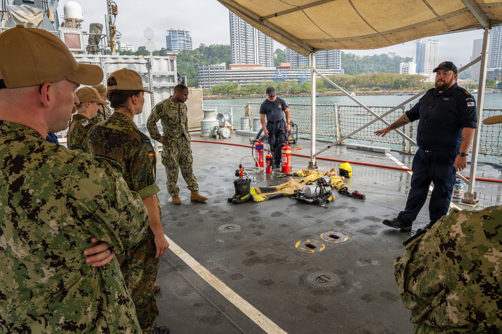 Pacific Partnership 2026 tours the British Royal Navy Batch 2 River-class offshore patrol vessel HMS Tamar (P233) in Kota Kinabalu, Malaysia