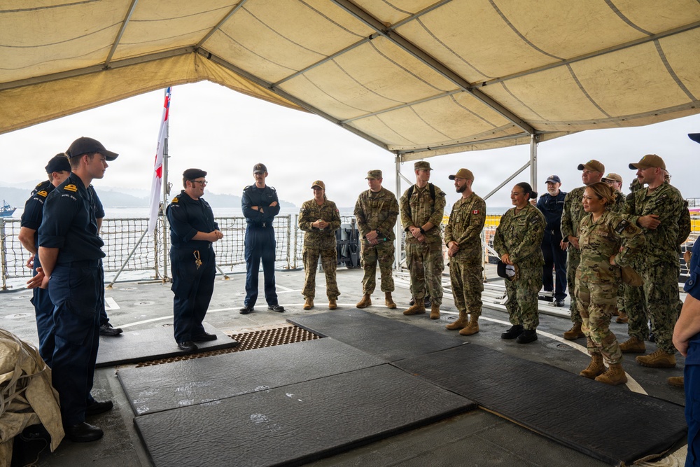 Pacific Partnership 2026 tours the British Royal Navy Batch 2 River-class offshore patrol vessel HMS Tamar (P233) in Kota Kinabalu, Malaysia