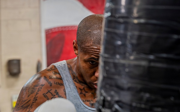 Sgt. 1st Class Corey Gulley trains for Fort Hood Fight Night