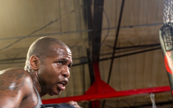 Sgt. 1st Class Corey Gulley trains for Fort Hood Fight Night