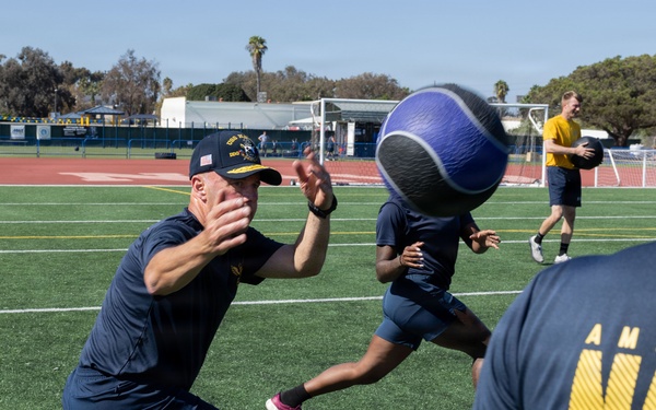 Vice Chief of Naval Operations Oversees USS Halsey's (DDG-97) Physical Training