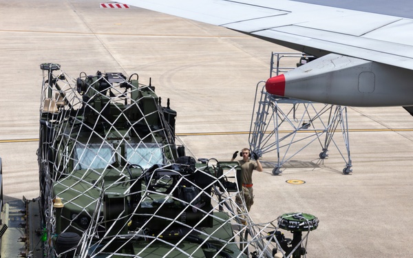 U.S. Marines with 12th LAAB offload MADIS