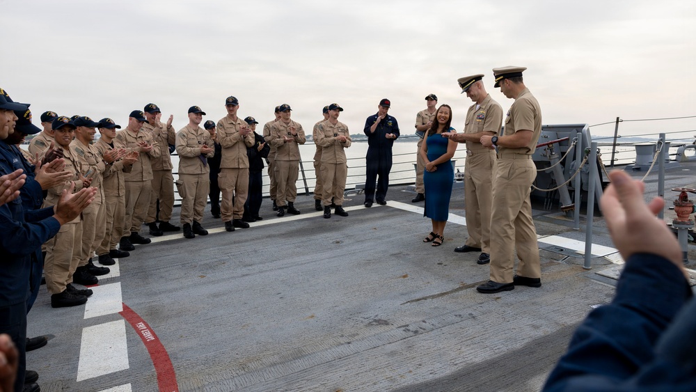 Lt. Brown Promotion Ceremony on DDG 117